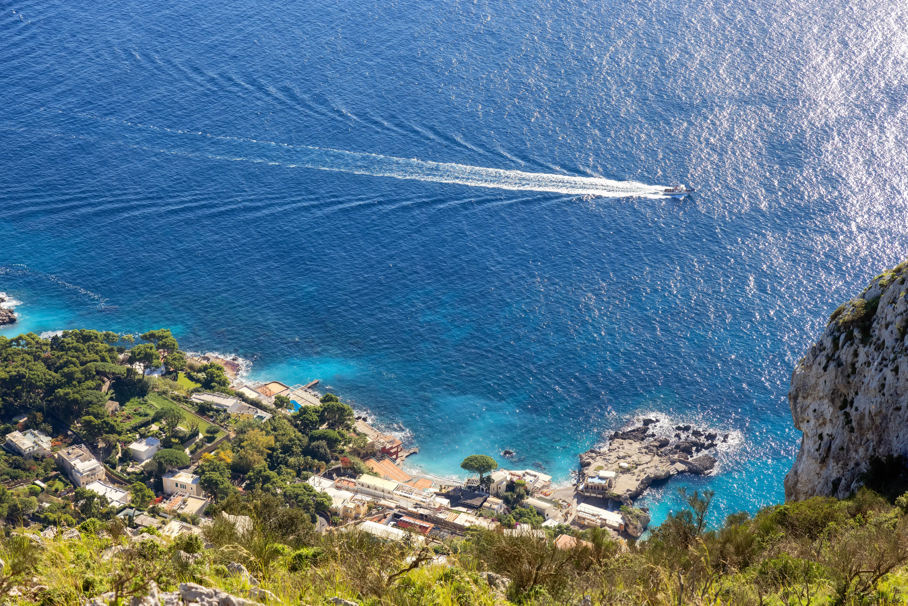Blue water swimming